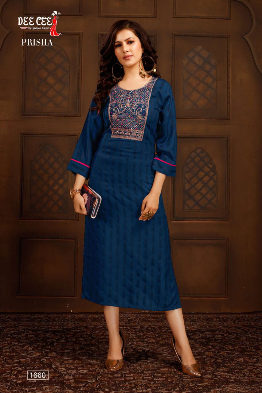 Deecee Prisha Rayon Fancy Party Wear Designer Stylish Kurti Collection